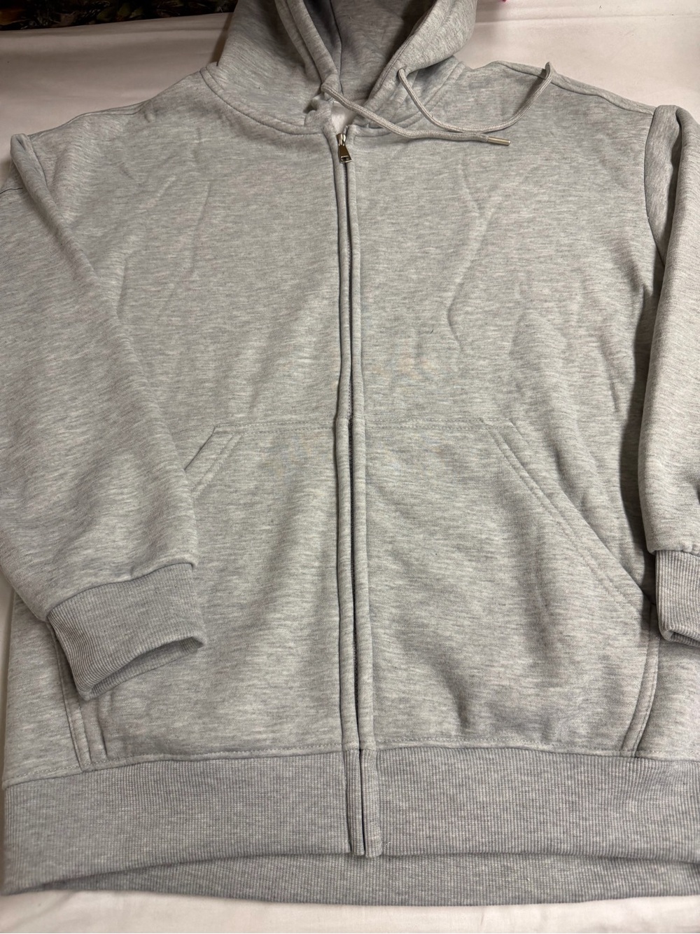Unbranded Zip-Up Hooded Sweatshirt - Light Gray